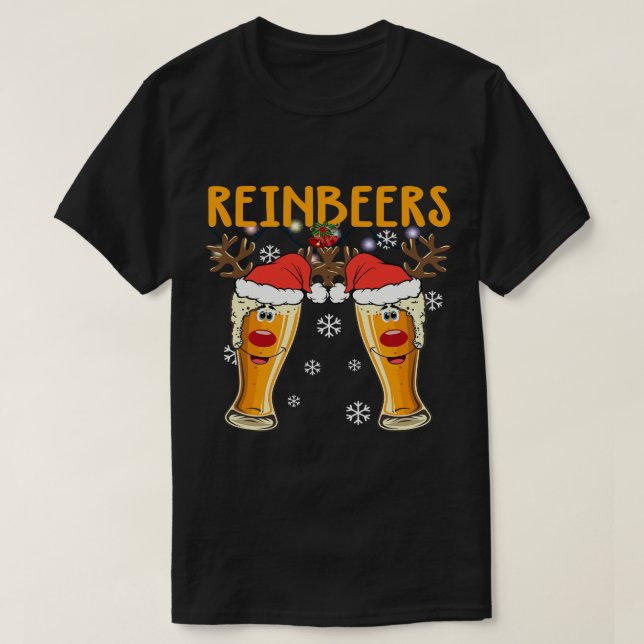 Ljuskårdrunkning Beer Reinbeers Reindeer S T Shirt (Design framsida)