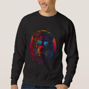 Ljuskartad Lejon Coola Djurlotsning Art Cat Kung S Lång Ärmad Tröja