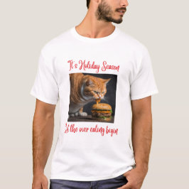 Ljuskhet Ginger Tjock Cat Eating Burger Manar T Shirt