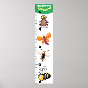 Ljuskigt insektert tillväxtdiagram för tecknader poster