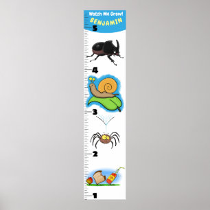 Ljuskigt insektert tillväxtdiagram för tecknader poster