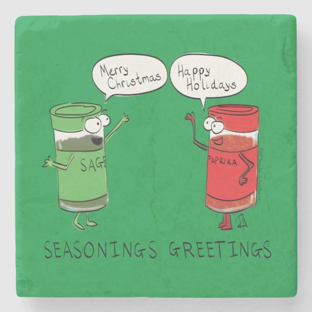 Ljuskigt Tecknad i julkokning Stenunderlägg (Framsidan)