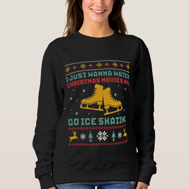 Ljuskigt Vatten - Ice Skating Skater T Shirt (Framsida)