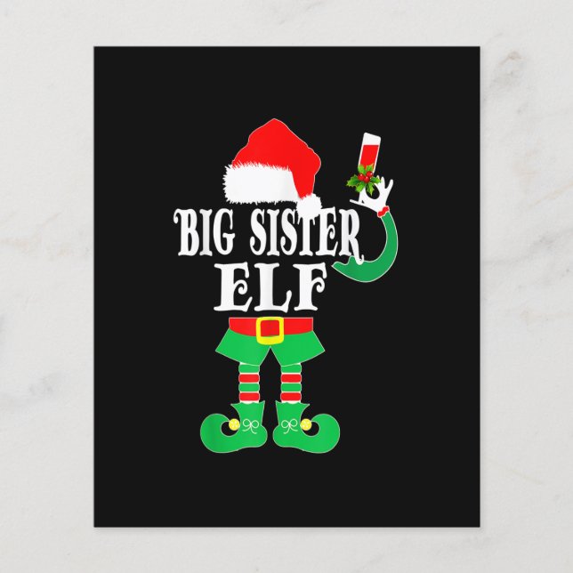 Ljuskjul Big Sister ELF Julafton Pajama Matchin (Framsida)