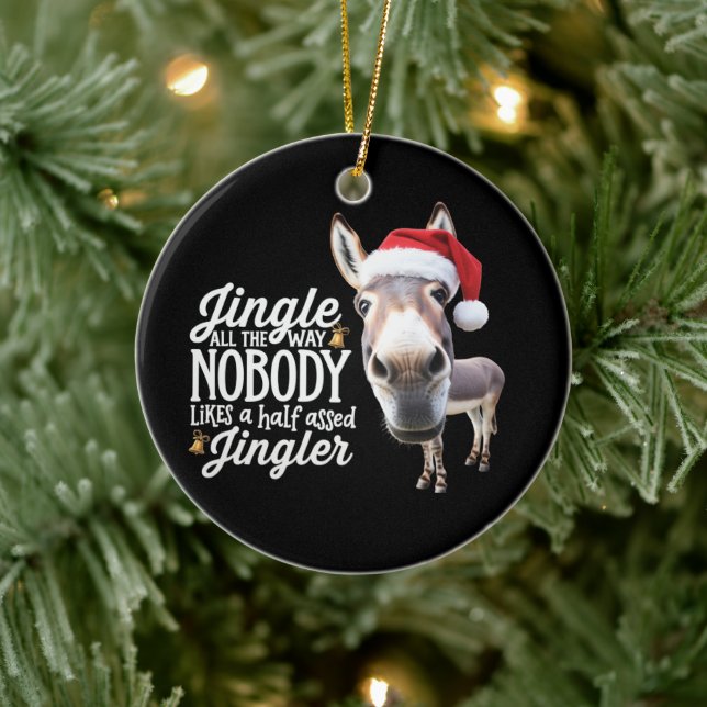 Ljuskjul Donkey Älskare Farm Helgdag Animal Julgransprydnad Keramik (Träd)