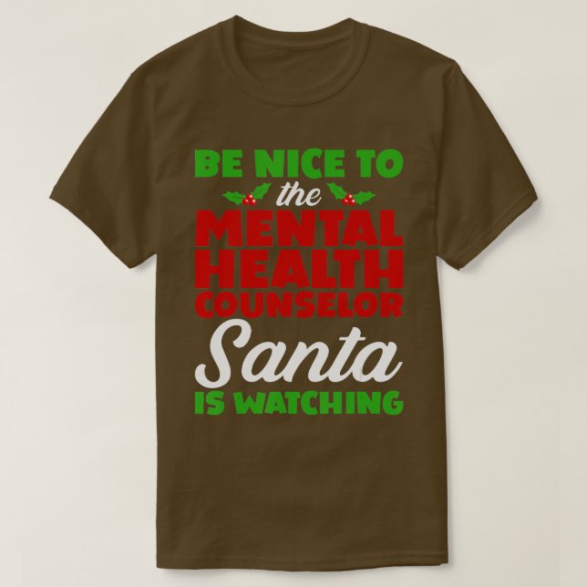 Ljuskjul: Mental Health Counselor Julafton Santa S T Shirt (Design framsida)
