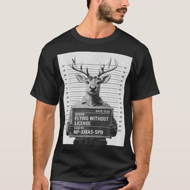 Ljuskjul Reindeer Mugshot T Shirt (Framsida)