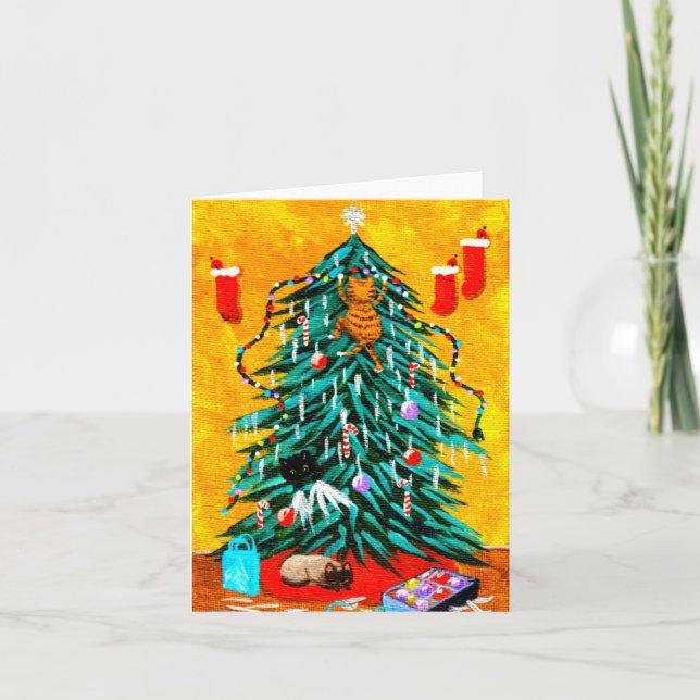 Ljuskjular - Katt Träd Creationarts Helgkort (Framsida)