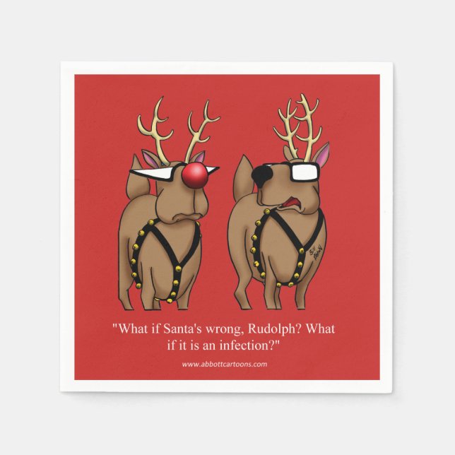 Ljuskjulen Reindeer Humor Napkins Pappersservett (Framsidan)