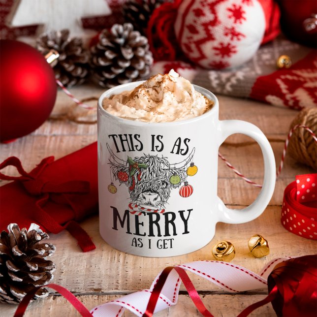 Ljuskjulhöglandskund Kaffemugg (funny christmas mug with highland cow)