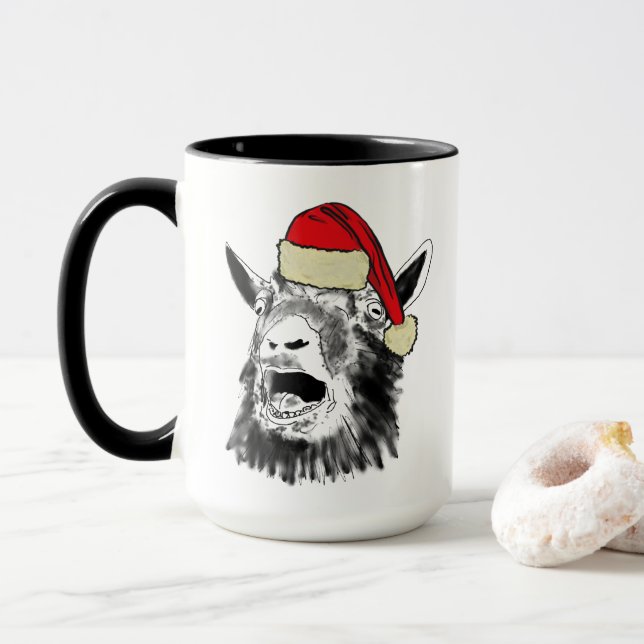 Ljuskjulscreaming Goat Teckning Mugg (Med munk)