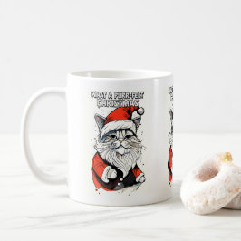 Ljuskjulsofferten Cute Whimsical Santa Cat Kaffemugg