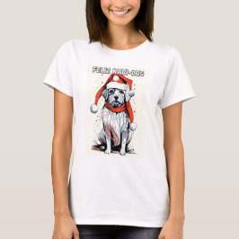 Ljuskjulsofferten Cute Whimsical Santa Hund T Shirt