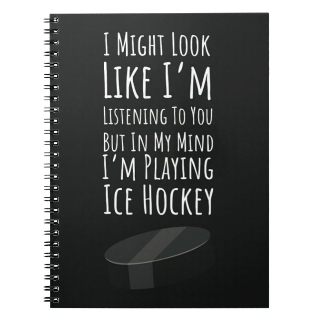 Ljuskjulsporten för Hockey Player-idrottsteamet Anteckningsbok (Framsidan)