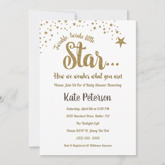 Ljusklippning av Genderna Vänd bläckstråle för bab Inbjudningar (Framsida)