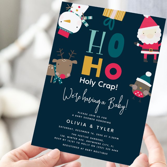 Ljusknappare för "Ho Ho Heliga Crap"-julklapp Inbjudningar (Skapare uppladdad)