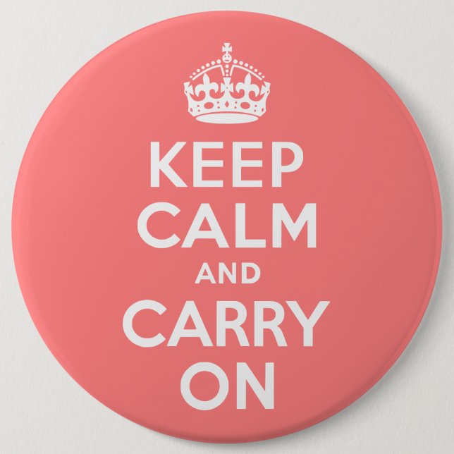 Ljuskorall håll lugn och fortsätt knapp (Framsida)