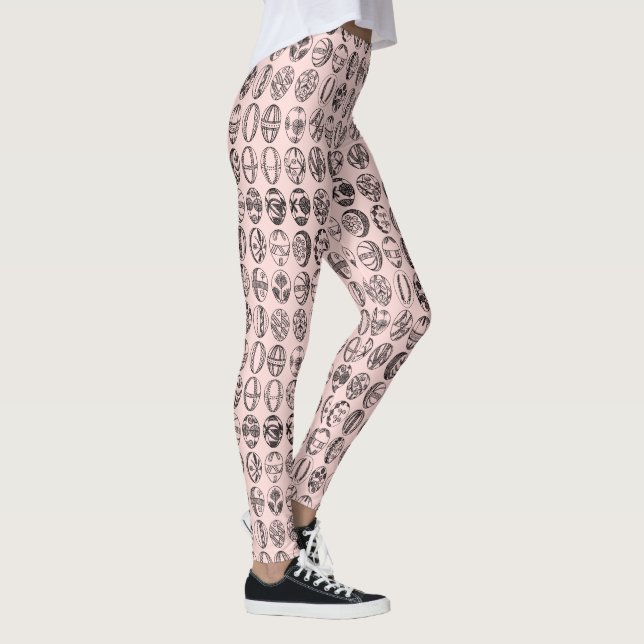 Ljuskorall Mönster i Finare Påskägg Leggings (Höger)