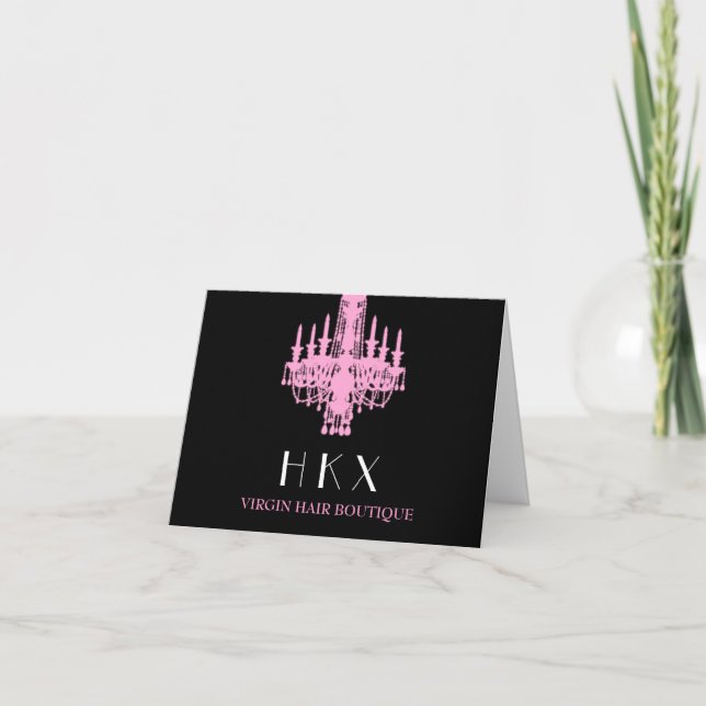 Ljuskrona för 311 GlitzBoutiquerosor Tack Kort (Framsida)