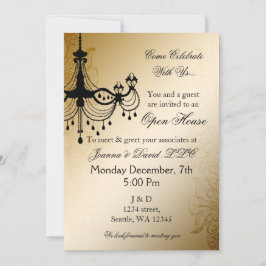 Ljuskrona Guld elegant företagsfestinbjudan Inbjudningar