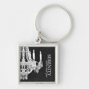 Ljuskrona Keychain Fyrkantig Silverfärgad Nyckelring