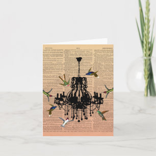 Ljuskrona Notecard för Hummingbird för Kort