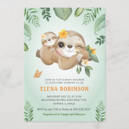 Ljuskurs för barn i den tropiska Grönten Baby Mamm Inbjudningar