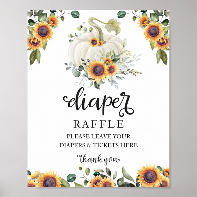 Ljuskvisningsskylt från Greenery Diaper Raffle-spe Poster (Framsidan)