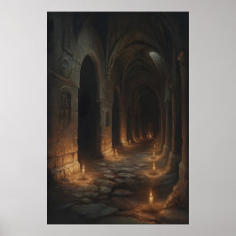 Ljuslabyrint Gotiskt Slott Korridor Konst Pri Poster