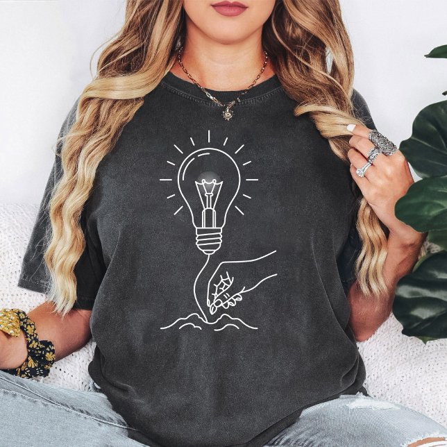 Ljuslampa Grodd Idé Tillväxt Hand T Shirt (Skapare uppladdad)
