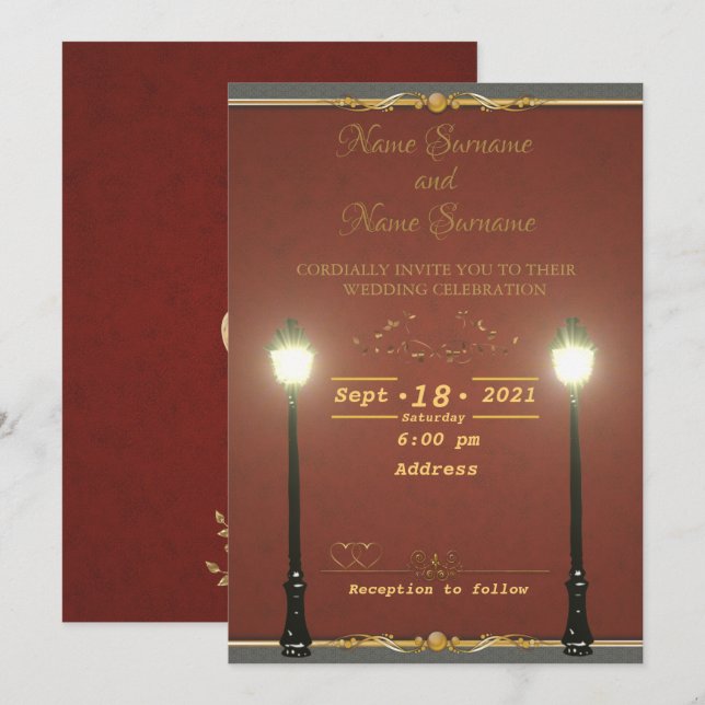 Ljuslampa Inbjudningar (Fram/baksida)