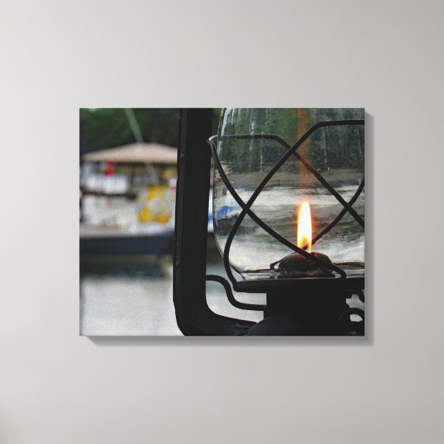 Ljuslampa vid Sjö Canvastryck (Framsida)