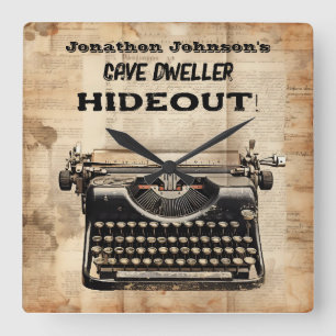 Ljuslås för funktionell Retro-skrivmaskin Fyrkantig Klocka