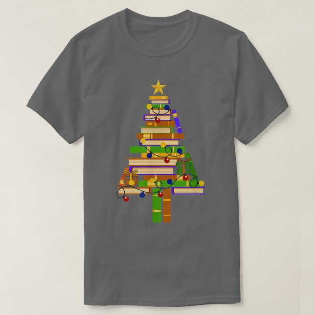 Ljusläsning av bok i Träd, Bokar Biblioteksfamilj  T Shirt (Design framsida)