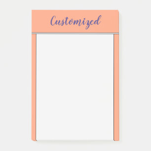 Ljuslaxbakgrund och Mörk Slate Blue Namn Post-it Block
