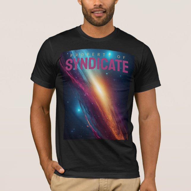Ljuslevande Abstrakt Kosmisk Galax Rymd T Shirt (Framsida)