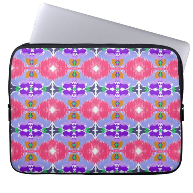 Ljuslevande Aurora Kalejdoskop Elektrisk Blomning Laptop Fodral (Framsidan)