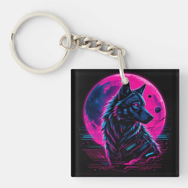 Ljuslevande Cyberpunk Neonvarg (Framsidan)