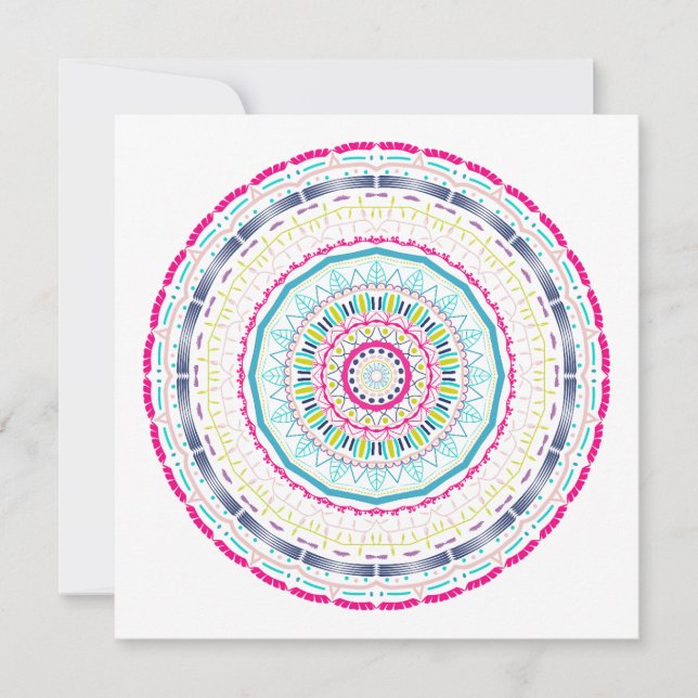 Ljuslevande Färgrik Mandala-konst Kort (Framsida)