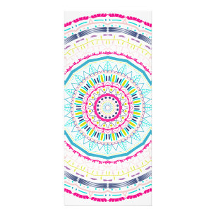 Ljuslevande Färgrik Mandala-konst Reklamkort