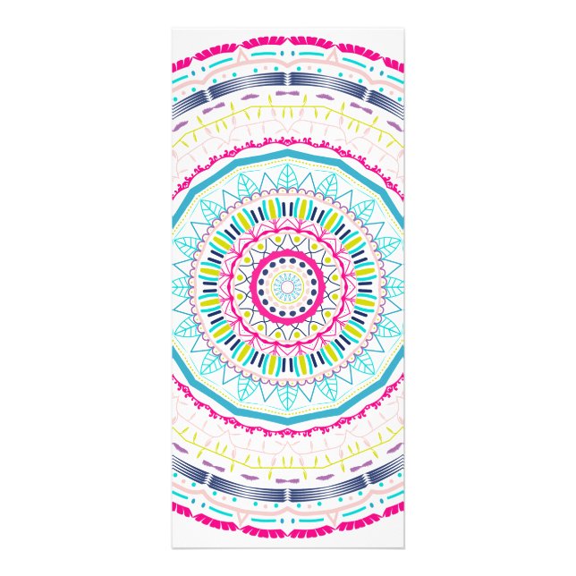 Ljuslevande Färgrik Mandala-konst Reklamkort (Framsidan)