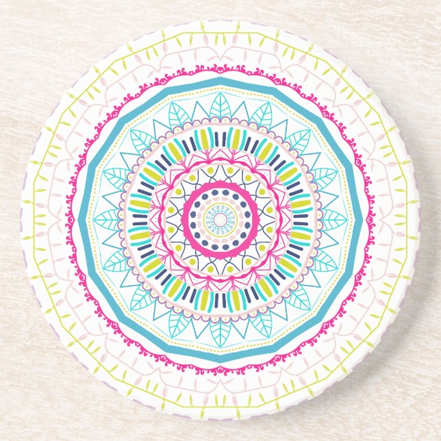Ljuslevande Färgrik Mandala-konst Underlägg (Framsidan)