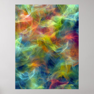 Ljuslevande Fraktal Nebulosa Virvelenergi Poster