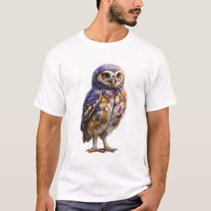Ljuslevande galaktisk ugglemålning för män t shirt