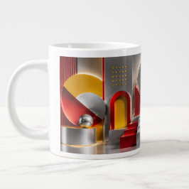 Ljuslevande geometrisk abstraktion Metalliska sfär Jumbo Mugg