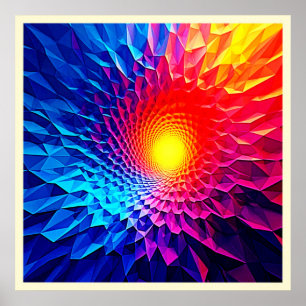 Ljuslevande geometrisk energivirvelkonst poster