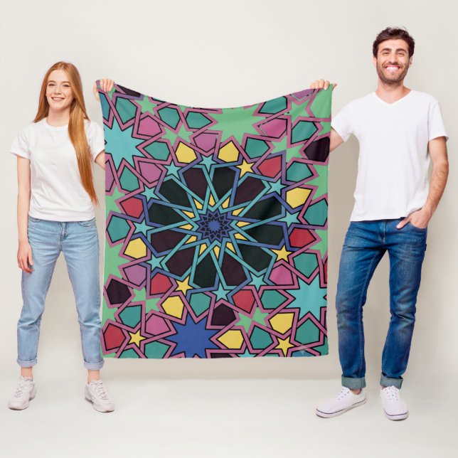 Ljuslevande geometrisk stjärntessellation: Modernt Fleecefilt (På plats)