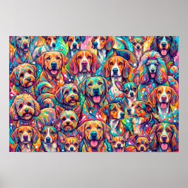 Ljuslevande hunddrömmar – Psykedelisk Boho Poster