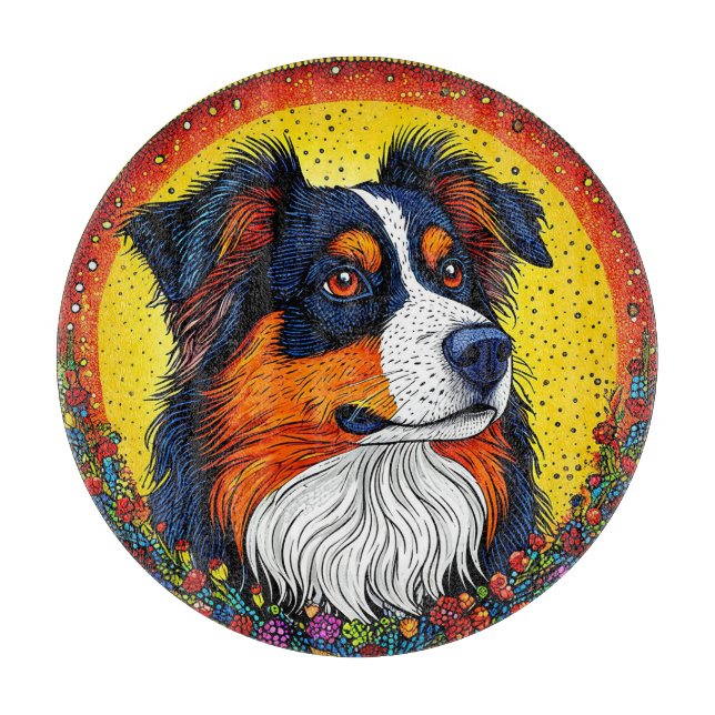 Ljuslevande illustrerad porträtt av en hund (Framsidan)