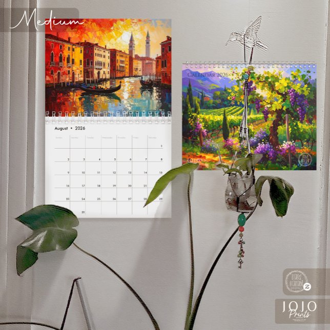 Ljuslevande Impasto Konstkalender 2026 Kalender (Vibrant Impasto Art Calendar 2026-Medium)